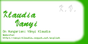 klaudia vanyi business card